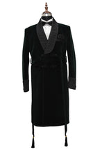 Load image into Gallery viewer, Men Green Smoking Jacket Wedding Party Wear Long Coat - TrendsfashionIN
