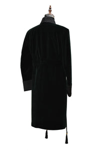 Men Green Smoking Jacket Wedding Party Wear Long Coat - TrendsfashionIN
