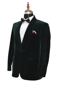 Men Green Smoking Jacket Dinner Party Wear Blazer - TrendsfashionIN