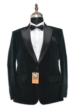 Load image into Gallery viewer, Man Green Smoking Jacket Dinner Party Wear Coat
