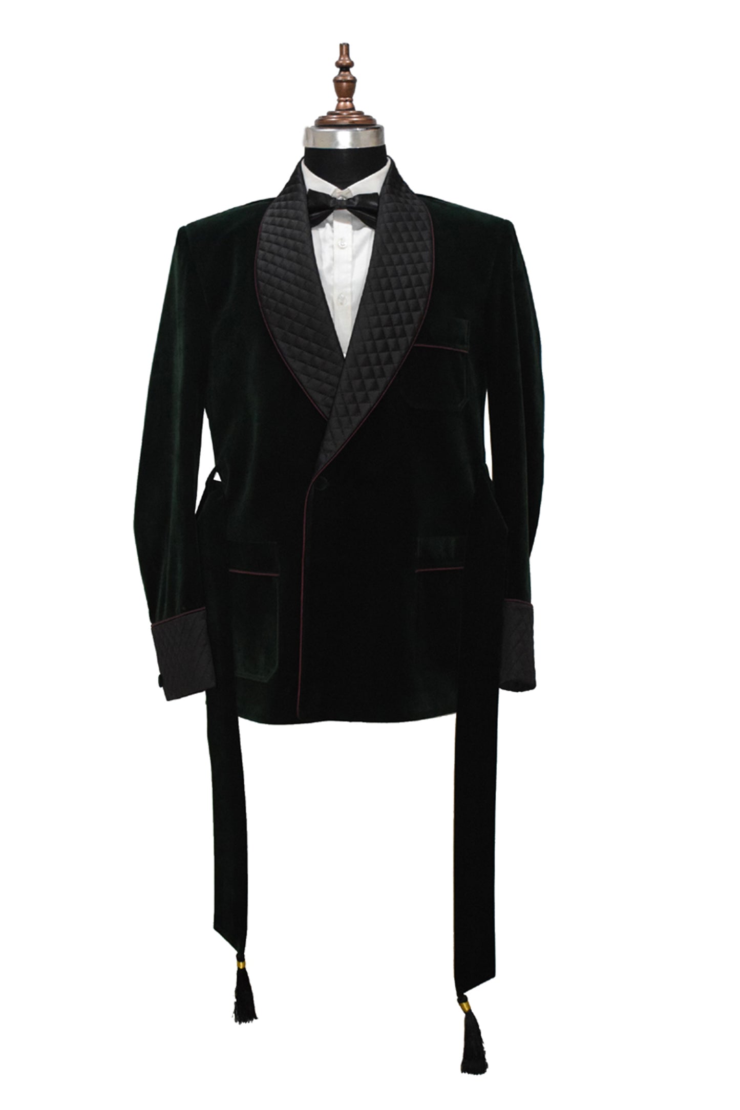 Men Green Smoking Jacket Dinner Party Wear Coat - TrendsfashionIN