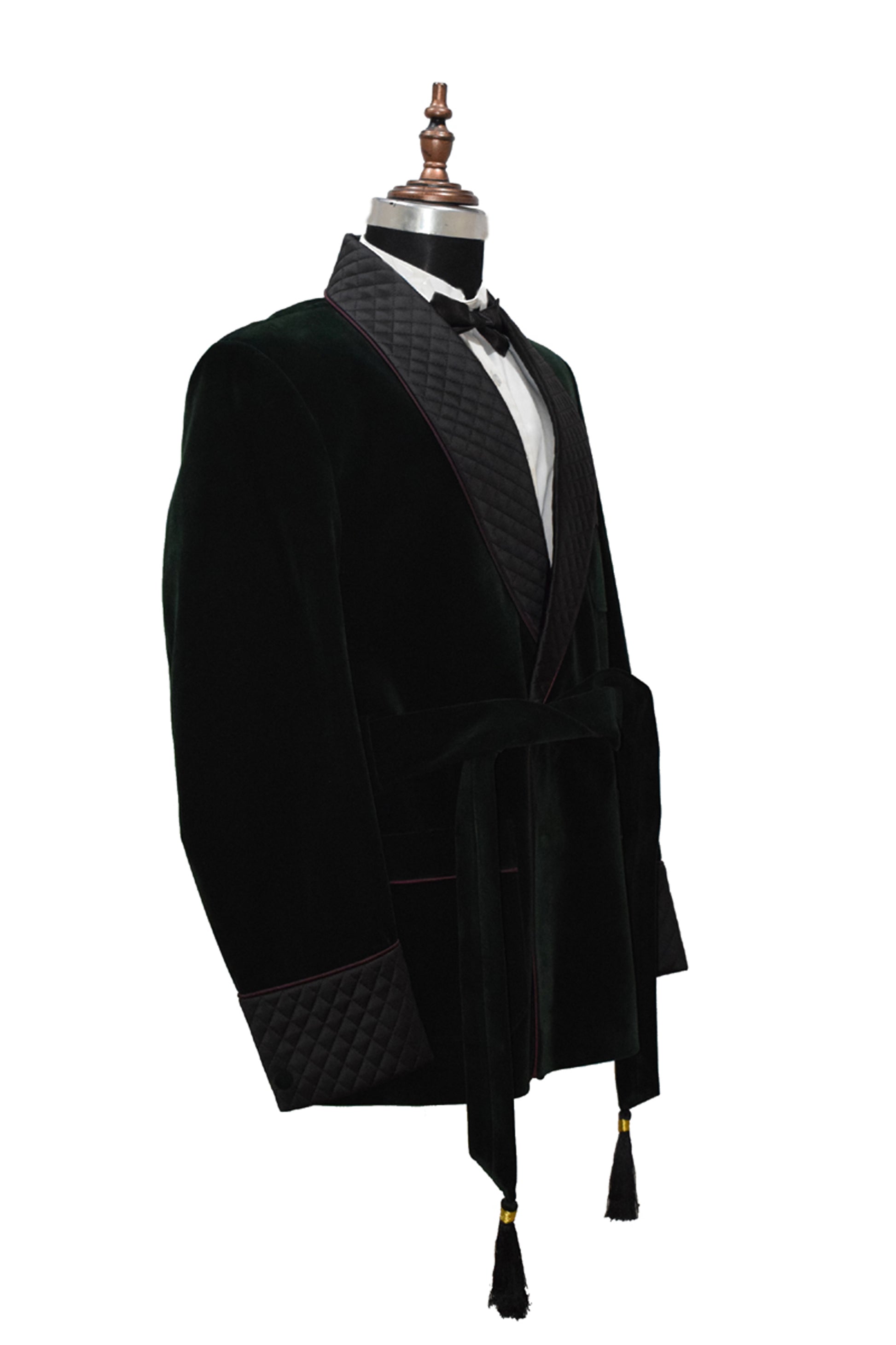 Men Green Smoking Jacket Dinner Party Wear Coat - TrendsfashionIN