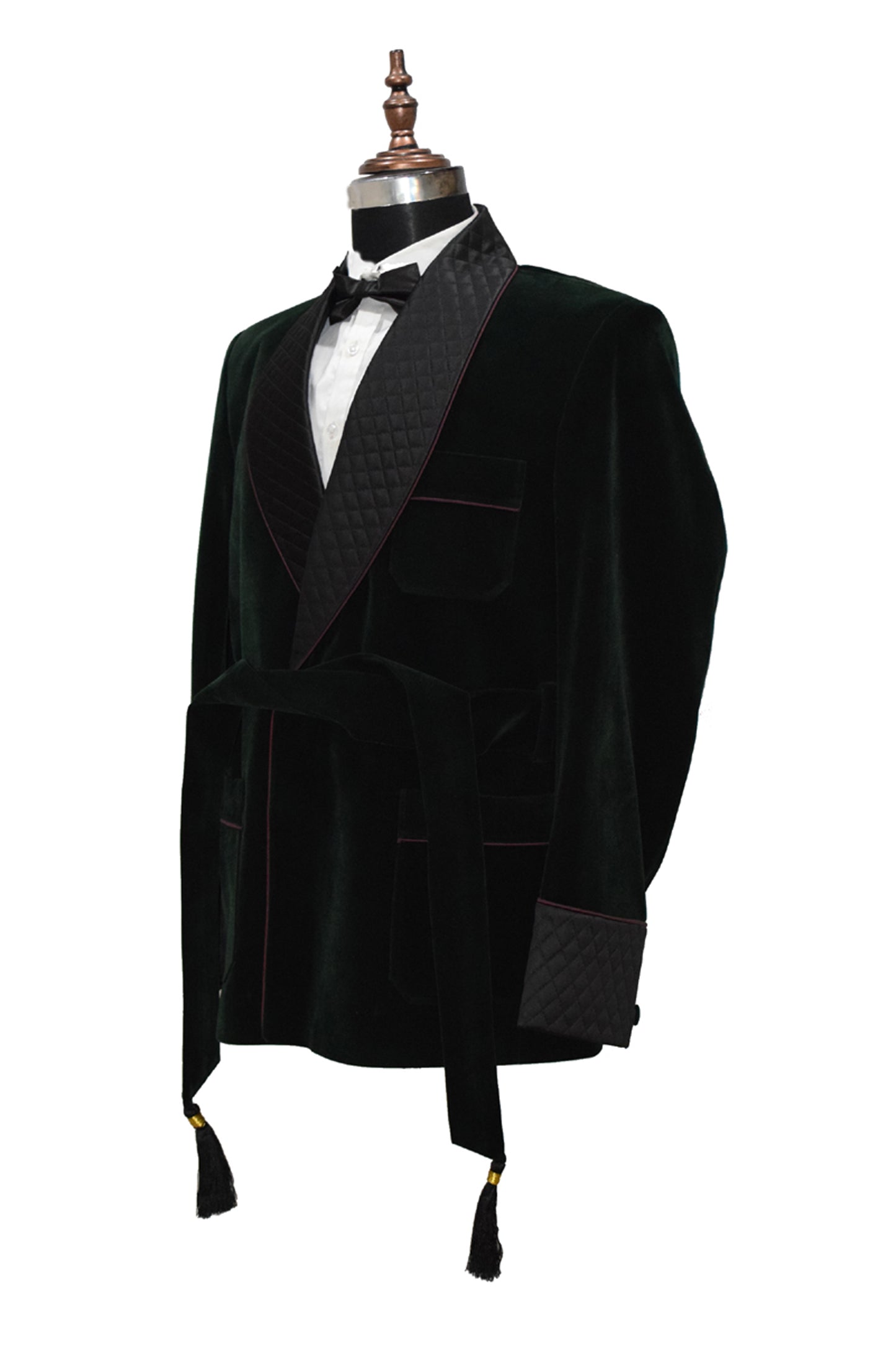 Men Green Smoking Jacket Dinner Party Wear Coat - TrendsfashionIN