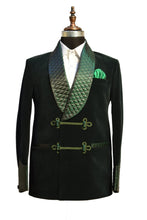 Load image into Gallery viewer, Men Green Smoking Jacket Dinner Party Wear Blazer - TrendsfashionIN
