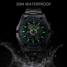 Load image into Gallery viewer, Forsining 2021 Stainless Steel Waterproof Mens Skeleton Watches Top Brand Luxury Transparent Mechanical Sport Male Wrist Watches
