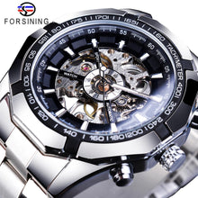 Load image into Gallery viewer, Forsining 2021 Stainless Steel Waterproof Mens Skeleton Watches Top Brand Luxury Transparent Mechanical Sport Male Wrist Watches
