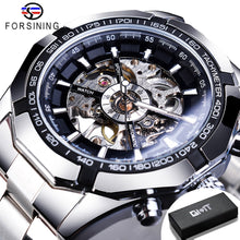 Load image into Gallery viewer, Forsining 2021 Stainless Steel Waterproof Mens Skeleton Watches Top Brand Luxury Transparent Mechanical Sport Male Wrist Watches
