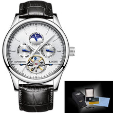 Load image into Gallery viewer, Relogio Masculin LIGE New Mens Watches Top Brand Luxury Automatic Mechanical Watch Men Leather Waterproof Watch Week Clock+Boxo
