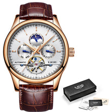 Load image into Gallery viewer, Relogio Masculin LIGE New Mens Watches Top Brand Luxury Automatic Mechanical Watch Men Leather Waterproof Watch Week Clock+Boxo
