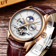 Load image into Gallery viewer, Relogio Masculin LIGE New Mens Watches Top Brand Luxury Automatic Mechanical Watch Men Leather Waterproof Watch Week Clock+Boxo
