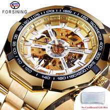 Load image into Gallery viewer, Forsining 2021 Stainless Steel Waterproof Mens Skeleton Watches Top Brand Luxury Transparent Mechanical Sport Male Wrist Watches
