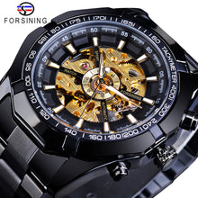 Load image into Gallery viewer, Forsining 2021 Stainless Steel Waterproof Mens Skeleton Watches Top Brand Luxury Transparent Mechanical Sport Male Wrist Watches
