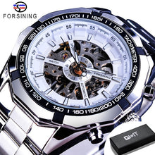 Load image into Gallery viewer, Forsining 2021 Stainless Steel Waterproof Mens Skeleton Watches Top Brand Luxury Transparent Mechanical Sport Male Wrist Watches
