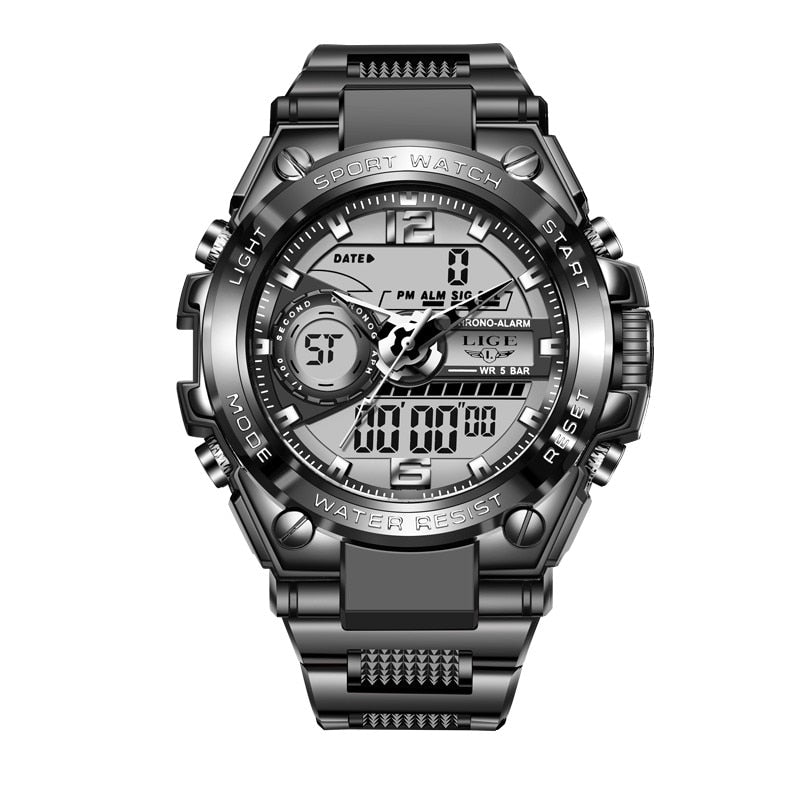 Men Military Watch 50m Waterproof Wristwatch LED Quartz - TrendsfashionIN