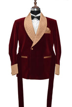Load image into Gallery viewer, Men Maroon Smoking Jacket Dinner Party Wear Coats - TrendsfashionIN
