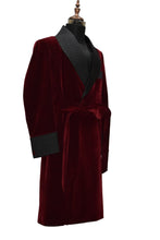 Load image into Gallery viewer, Men Maroon Smoking Jacket Wedding Party Wear Long Coat - TrendsfashionIN
