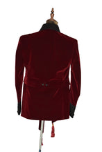 Load image into Gallery viewer, Men Maroon Smoking Jacket Dinner Party Wear Coat - TrendsfashionIN
