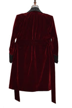 Load image into Gallery viewer, Men Maroon Smoking Jacket Wedding Party Wear Long Coat - TrendsfashionIN

