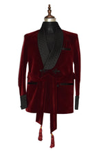 Load image into Gallery viewer, Men Maroon Smoking Jacket Dinner Party Wear Coat - TrendsfashionIN

