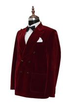 Load image into Gallery viewer, Men Maroon Smoking Jacket Dinner Party Wear Coat - TrendsfashionIN
