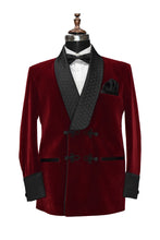 Load image into Gallery viewer, Men Maroon Smoking Jacket Dinner Party Wear Coats
