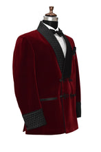 Load image into Gallery viewer, Men Maroon Smoking Jacket Dinner Party Wear Coats
