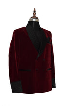 Load image into Gallery viewer, Men Maroon Smoking Jacket Dinner Party Wear Blazer - TrendsfashionIN
