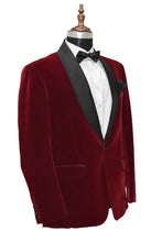 Load image into Gallery viewer, Men Maroon Smoking Jacket Dinner Party Wear Blazer - TrendsfashionIN
