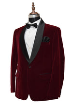 Load image into Gallery viewer, Men Maroon Smoking Jacket Dinner Party Wear Blazer - TrendsfashionIN
