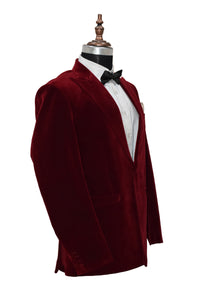 Men Maroon Smoking Jacket Dinner Party Wear Coat - TrendsfashionIN