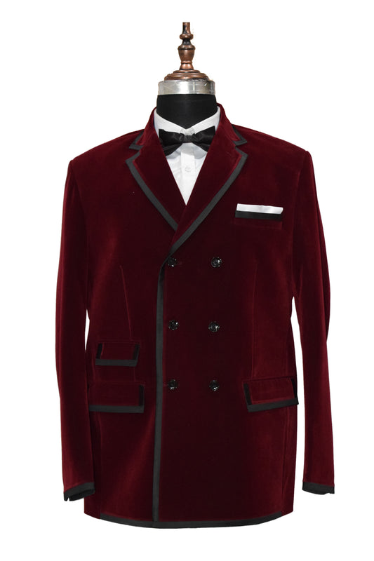 Men Maroon Smoking Jacket Dinner Party Wear Coats - TrendsfashionIN