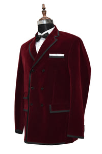 Men Maroon Smoking Jacket Dinner Party Wear Coats