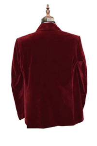 Men Maroon Smoking Jacket Dinner Party Wear Coat - TrendsfashionIN