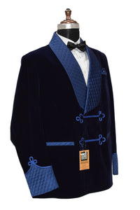 Man Navy Blue Smoking Jackets Dinner Party Wear Coat