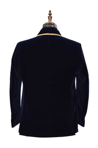 Men Navy Blue Smoking Jacket Dinner Wedding Coats - TrendsfashionIN