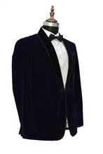 Load image into Gallery viewer, Men Navy Blue Smoking Jacket Dinner Party Wear Coats - TrendsfashionIN
