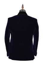 Load image into Gallery viewer, Men Navy Blue Smoking Jacket Dinner Party Wear Coats - TrendsfashionIN
