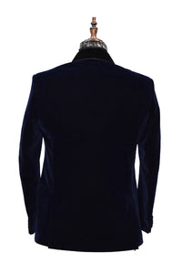 Men Navy Blue Smoking Jacket Dinner Party Wear Coats - TrendsfashionIN