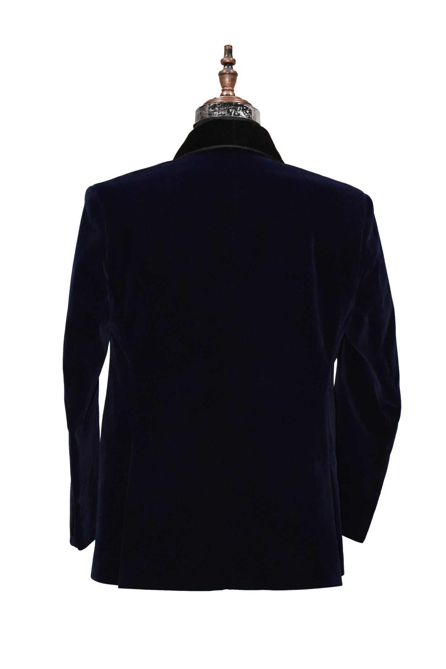 Men Navy Blue Smoking Jacket Dinner Party Wear Coat - TrendsfashionIN