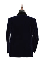 Load image into Gallery viewer, Men Navy Blue Smoking Jacket Dinner Party Wear Coat - TrendsfashionIN
