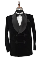 Load image into Gallery viewer, Men Black Smoking Jacket Dinner Party Wear Blazer - TrendsfashionIN
