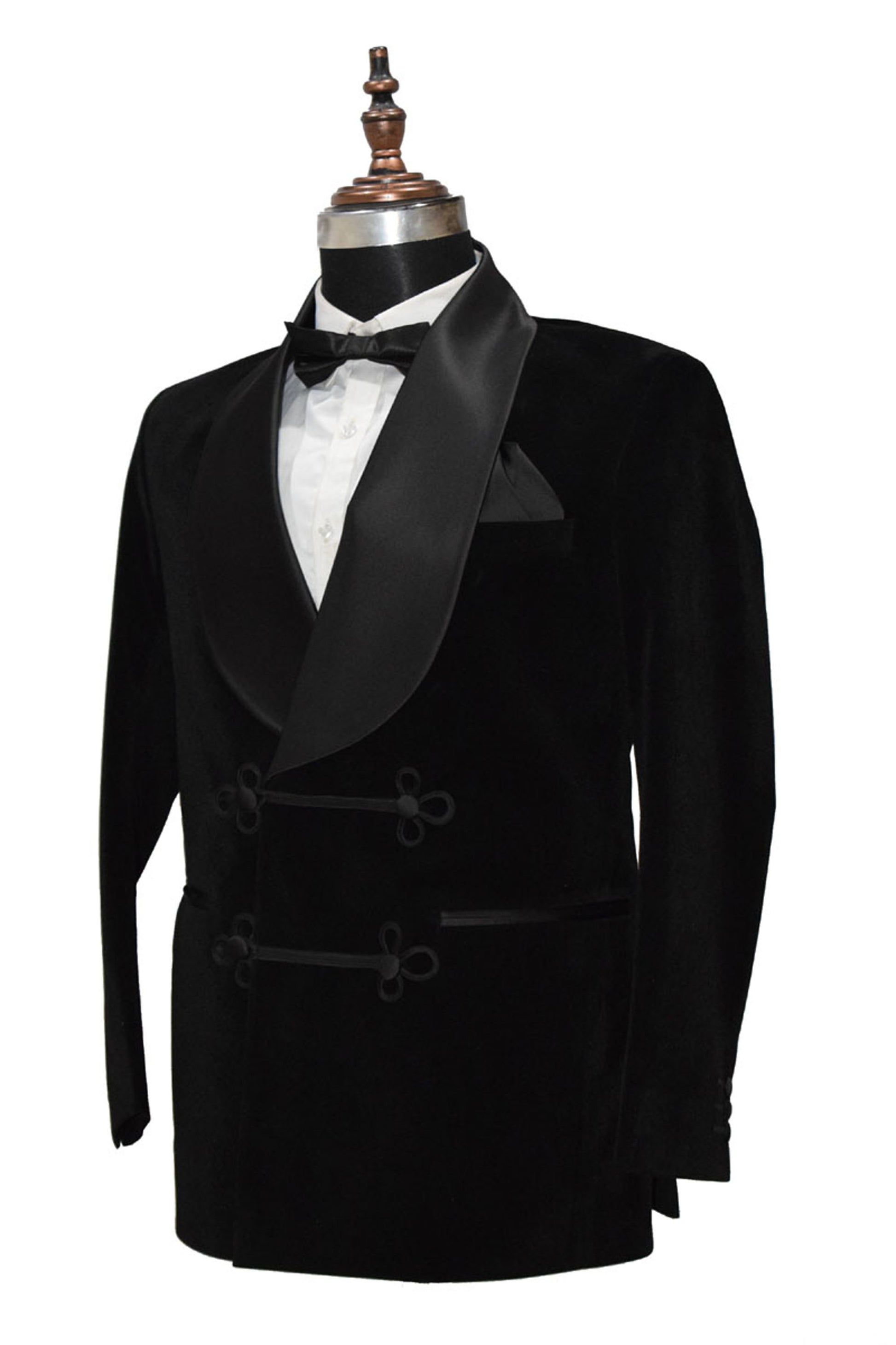 Men Black Smoking Jacket Dinner Party Wear Blazer - TrendsfashionIN