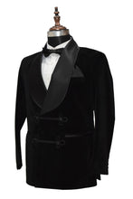 Load image into Gallery viewer, Men Black Smoking Jacket Dinner Party Wear Blazer - TrendsfashionIN
