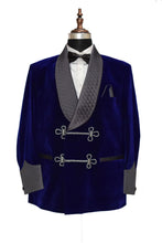 Load image into Gallery viewer, Men Royal Blue Smoking Jacket Dinner Party Wear Coats - TrendsfashionIN
