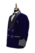 Load image into Gallery viewer, Men Royal Blue Smoking Jacket Dinner Party Wear Coats - TrendsfashionIN
