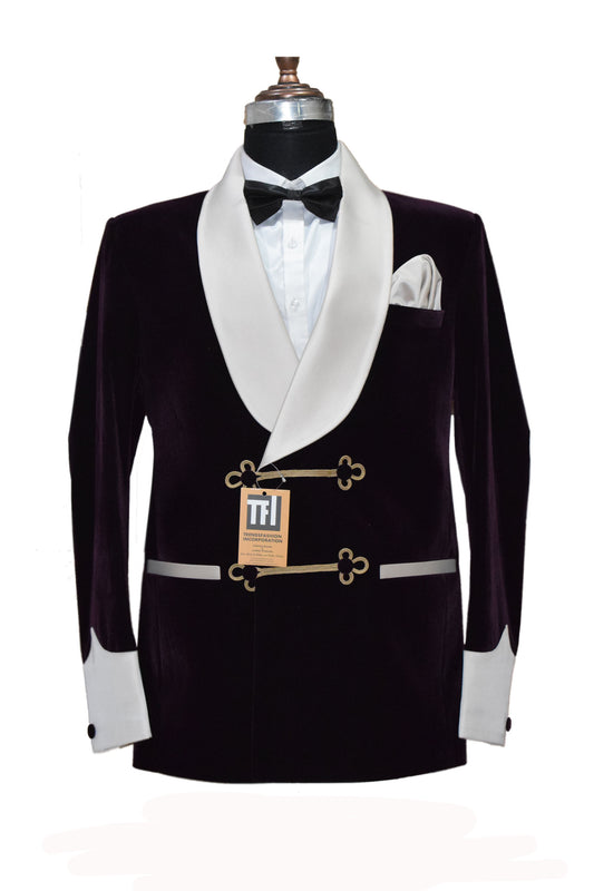Men Purple Smoking Jacket Blazers Dinner Party Wear Blazers - TrendsfashionIN