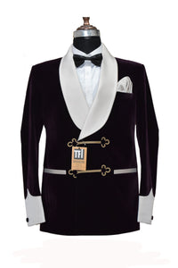 Man Purple Smoking Jacket Blazers Dinner Party Wear Blazers