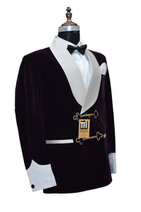 Man Purple Smoking Jacket Blazers Dinner Party Wear Blazers