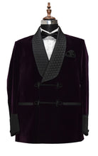 Load image into Gallery viewer, Men Purple Smoking Jacket Dinner Party Wear Blazer - TrendsfashionIN
