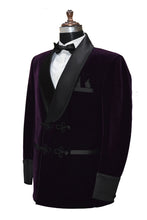 Load image into Gallery viewer, Men Purple Smoking Jacket Dinner Party Wear Blazer - TrendsfashionIN
